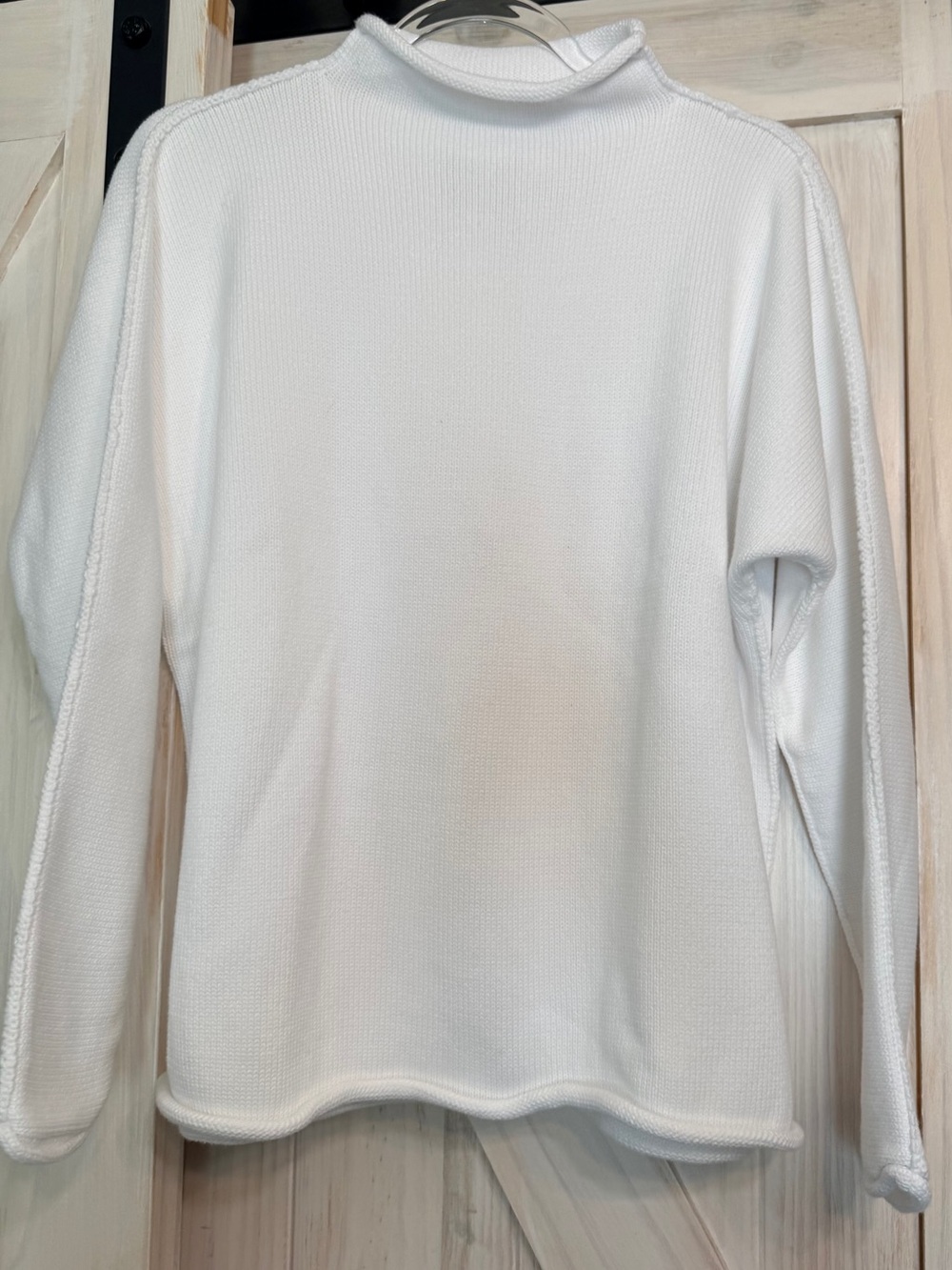 NWOT Frank & Eileen White Relaxed Italian Cotton Monterey Sweater M